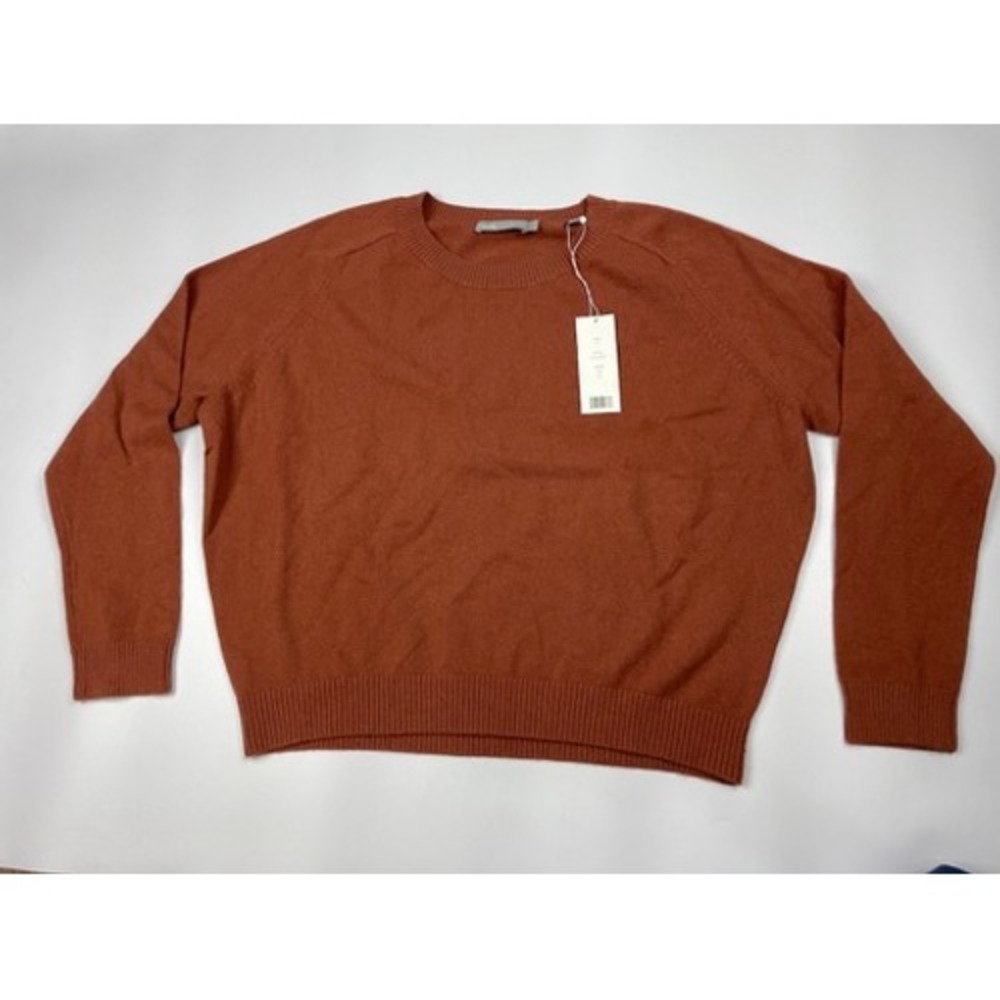 Vince 100% Cashmere Crewneck Sweater Fig Orange Brown VX51276687 Medium NWT